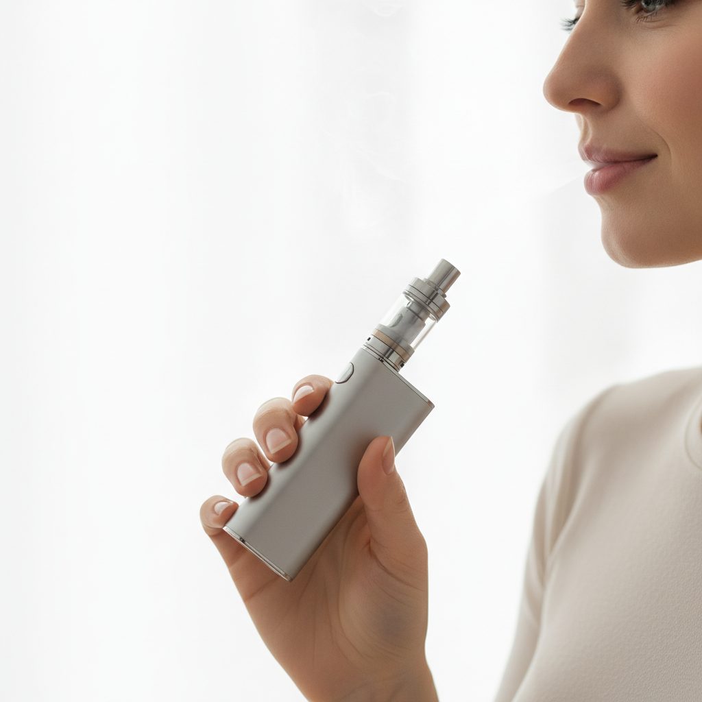 cigarette electronique tenue en main vapeur légère sevrage tabac