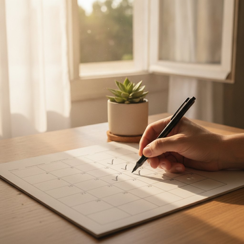 Suivi des jours sans tabac sur un calendrier pendant le sevrage